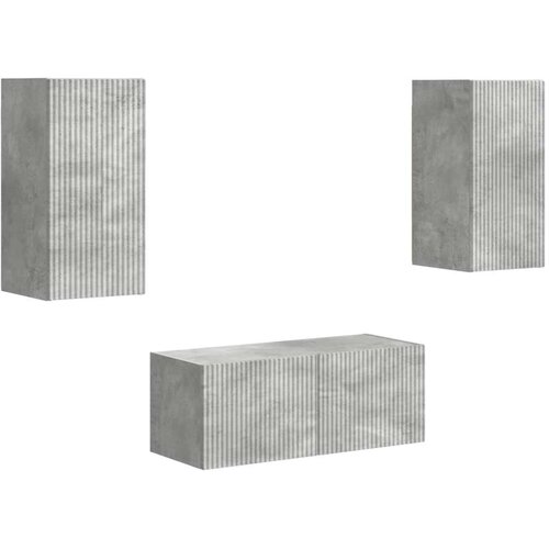  Komplet TV omaric 6 pcs Betonsko siva Konstruiran les - - Siva - 96.31 - 98 x 31 x 29,5 cm - 2025-vidaXL-Uvoz_2 Slike