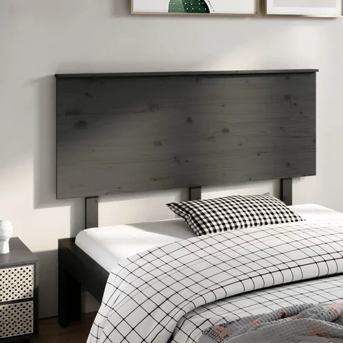 vidaXL Uzglavlje za krevet sivo 144 x 6 x 82,5 cm od masivne borovine