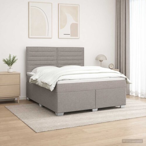  Boxspring krevet s madracem Sivosmeđa 140 x 190 cm Tkanina Smeđesiva 190 x 144 x 140.5 cm Cene