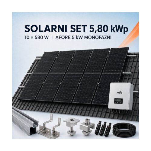  Solarni set 5 kW monofazni &ndash; Tongwei 5,80 kWp + Afore HNS5000TL Cijene