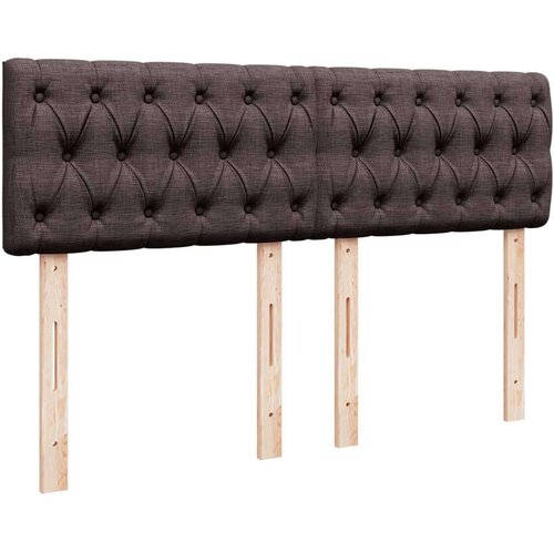 VidaXL Krevet s oprugama i madracem tamnosmeđi 140x200 cm tkanina Slike