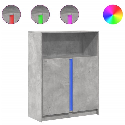 Maison Chic Komoda - Predalnik z LED betonsko siva 77x34x100 cm inženirski les, (21721400) Cene