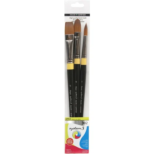 DALER ROWNEY System3 Acrylic Brush Stiff Synthetic Set četkica