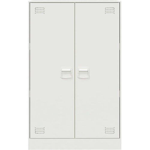 VidaXL Komoda bela 67x39x107 cm jeklo Slike
