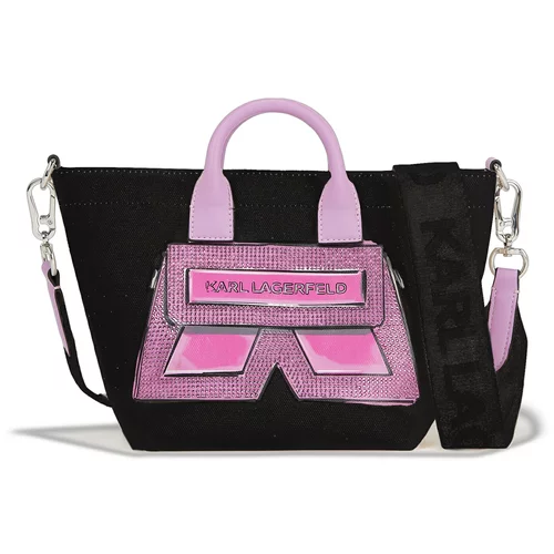 Karl Lagerfeld Nakupovalna torba 'Icon K' roza / črna