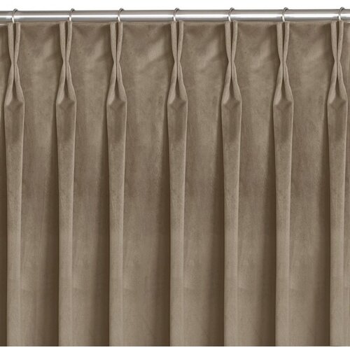  Curtain VILA color beige style classic flex 7.5 cm with double pleat velvet 265x175 HOMEDE Slike