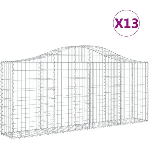 VidaXL Lučne gabionske ko&amp;scaron;are 13 kom 200x30x80/100cm pocinčano željezo Slike
