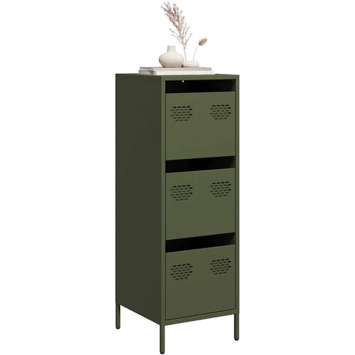  Visoka komoda maslinastozeleni 39x35x103,5 cm od čelika Cijene