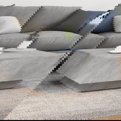 vidaXL Stolić za kavu s LED svjetlima sivi boja betona 80x80x31 cm Cijene