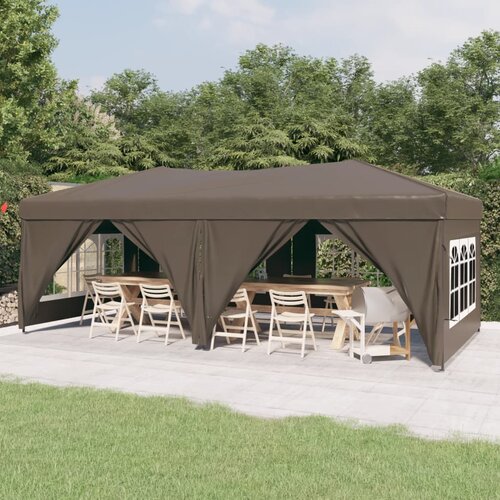 vidaXL zložljiv vrtni šotor s stranicami taupe 3x6 m Cene