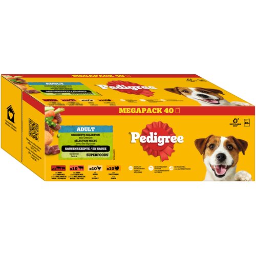 Pedigree Fresh Pouches 40 x 100 g - Mje&scaron;oviti izbor u umaku (4 varijante) Cijene