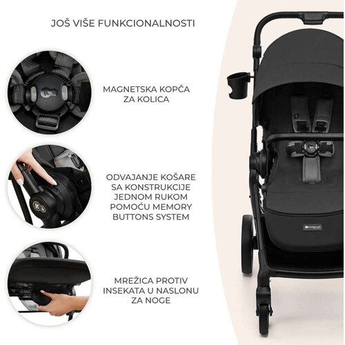 Kinderkraft otro&amp;scaron;ki voziček Yoxi 2v1, Pure Black Slike