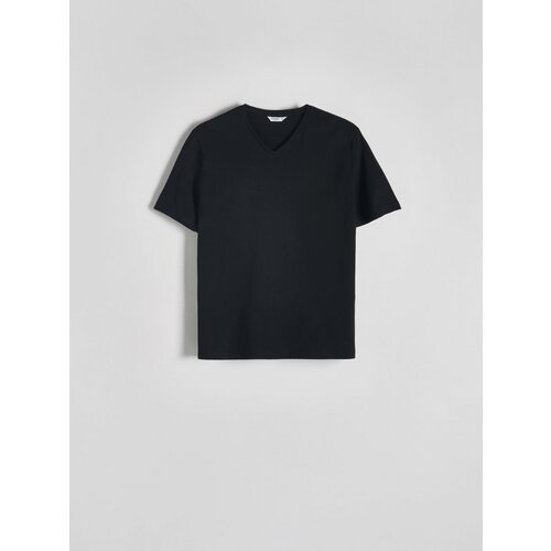 Reserved majica slim fit z v-izrezom - črna Cene