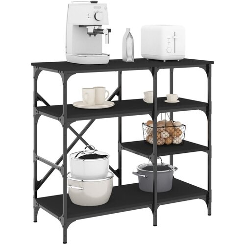  The Living Store Stojalo za peko črno 90x40x84 cm inženirski les in kovina - Stojalo Za Peko, (21484482) Cene