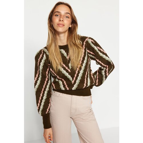 Trendyol Khaki Soft Textured Knitwear Sweater Cene
