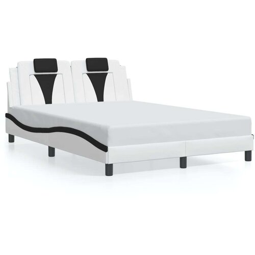  Posteljni okvir z vzglavjem bel in črn 120x200 cm umetno usnje Cene