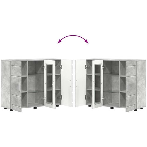 VidaXL Strani &amp;scaron;al Betonsko siva 55.5 x 29 x 100 cm Konstruiran les Slike