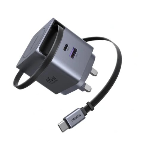 Ugreen x615 65w gan fast charger with retractable cable ( 093-0072 ) Slike