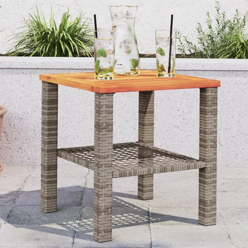  Vrtni stol sivi 40x40x42 cm od poliratana i bagremovog drva