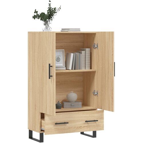  Visoka komoda boja hrasta 69,5 x 31 x 115 cm konstruirano drvo Slike
