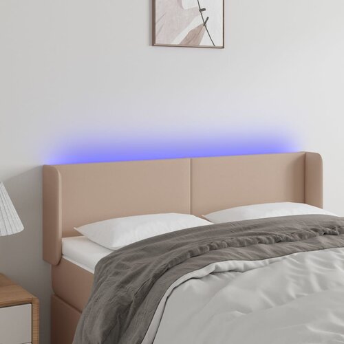  LED uzglavlje boja cappuccina 147x16x78/88 cm od umjetne kože Cene
