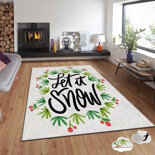 Conceptum Hypnose tepih s novogodišnjim motivima Asr-Crpt-75, Pravougaoni, 120 x 180 cm, Šareni Cene
