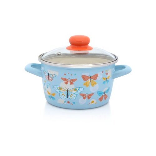 Metalac duboka posuda Leptirići plavi, 16cm/1,9lit Slike