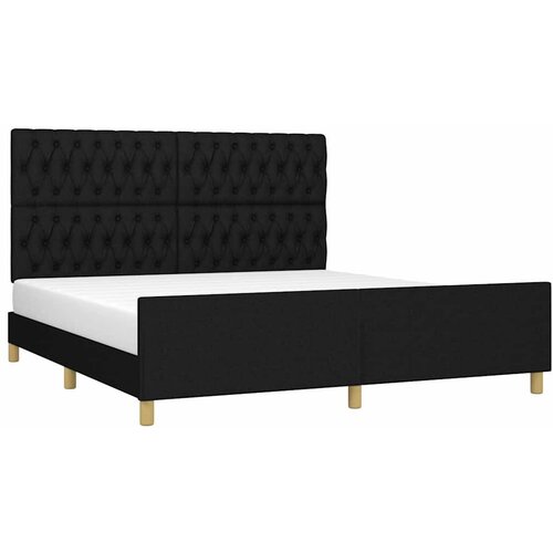  Okvir kreveta bez madraca crni 180x200 cm od tkanine Slike