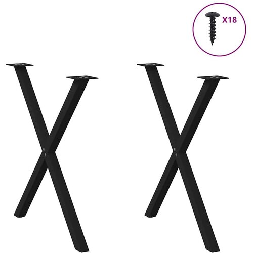 VidaXL Noge blagovaonski stol X-oblika 2 kom crne 70x(72-73) cm čelik Slike