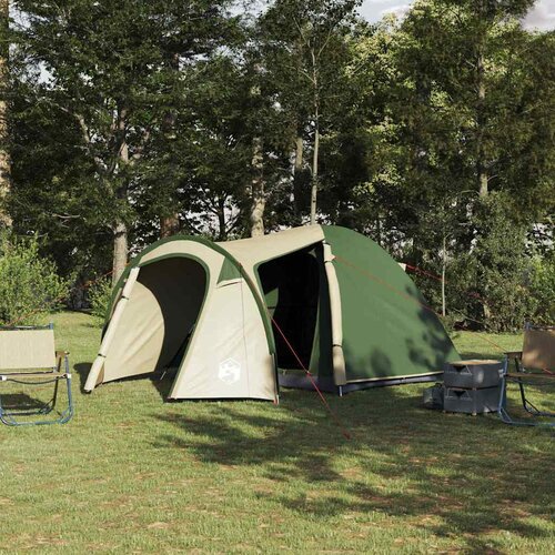 vidaXL Šotor z dome s streho s shranjevanjem z odzračevanjem zraka Zelena 384 x 254 x 170 cm Cene