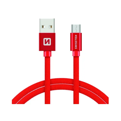 Swissten USB - micro USB kabel za prenos podataka i punjač, crveni, 2m