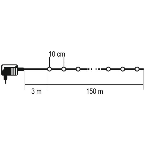  LED spoljni niz 1500xLED/230V, 8 funkcija, 153 m, IP44, topla bela + daljinski upravljač Slike
