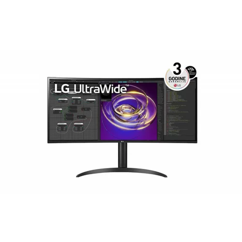 Lg 34WP85CP-B.AEU 34" IPS ukrivljen monitor, 3440x1440, 21:9, 60Hz, 5ms, 1000:1, 300cd, zvočnik, HDMI, DP, USB-C, črn