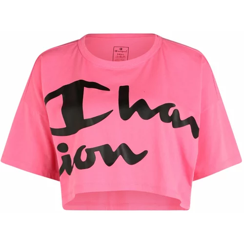 Champion Authentic Athletic Apparel Funkcionalna majica 'Crop Top' roza / črna