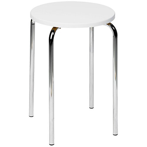 Wenko stolac za kadu (Bijele boje, Kromirano, Okrugli oblik, Promjer: 32 cm, Visina: 42,5 cm) Slike