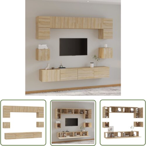 The Living Store Komplet TV omaric 8-delni sonoma hrast konstruiran les - Komplet TV Omaric, (21738336) Cene