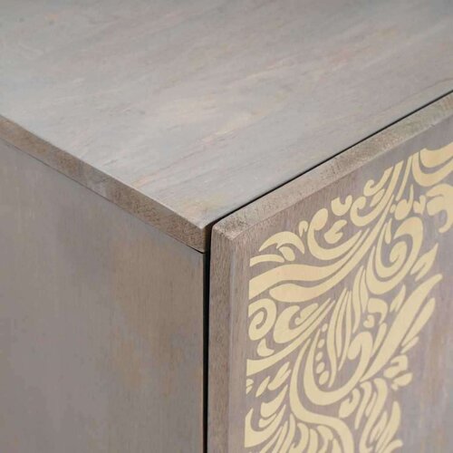 VidaXL ormarić / komoda s policom siva i zlatna 40 x 33.5 x 75 cm Slike