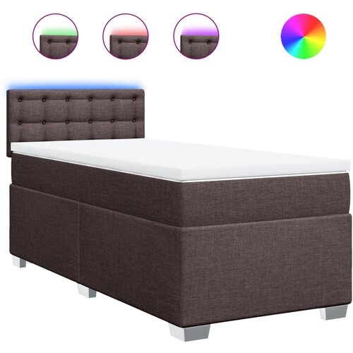VidaXL Box spring postelja z vzmetnico temno rjava 80x200 cm blago, (21291989) Slike
