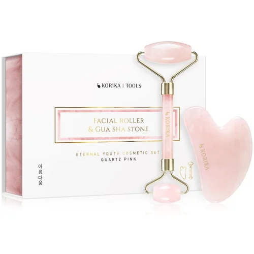 KORIKA Tools Face Roller & Gua Sha valjak za masažu za lice i pomagalo za masažu Quartz Pink