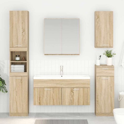 vidaXL Omarica za umivalnik z vrati Sonoma hrast 38,5 x 100 x 46 cm Cene