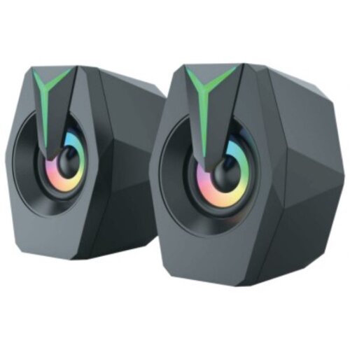 Gembird SPK-B26 * Stereo zvucnici black LED, 2.0 inch, 6W RMS (2x3W) USB pwr, volume control, 3,5mm Slike