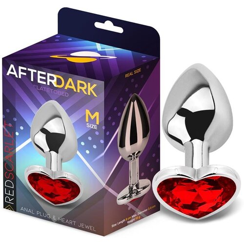 Afterdark Aluminium Heart Butt Plug S/M/L - M 8.2cm x 3.4cm Slike