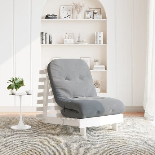  Futon na razvlačenje s madracem bijeli 70x206x11 cm borovina Slike