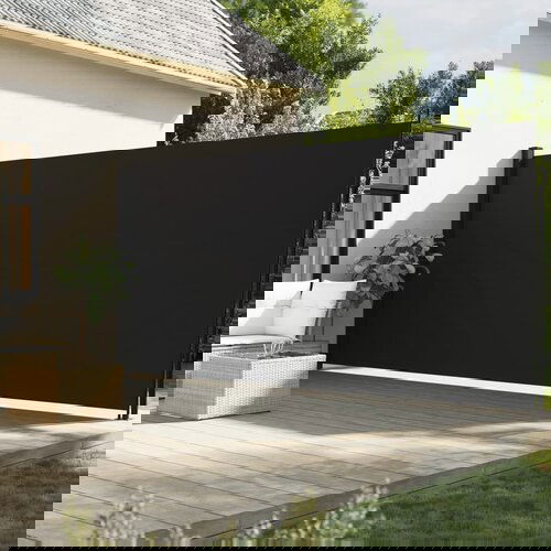VidaXL Bočna tenda na uvlačenje crna 200x300 cm Slike