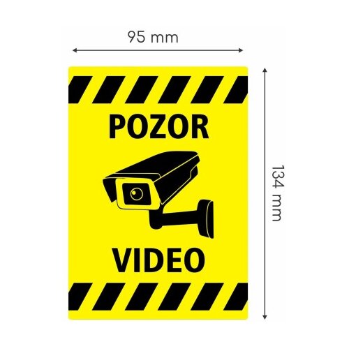 TECHTRADE Nalepka "POZOR VIDEO" A6 (134x95) rumena Cene