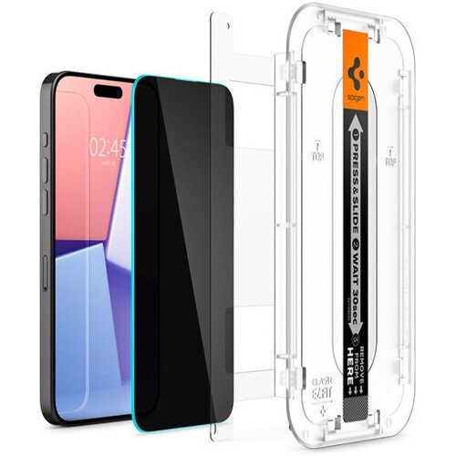 Spigen GLAS.tR EZ Fit Privacy zasebnostno za&scaron;čitno steklo za telefon iPhone 15 Pro (2 Pack) z aplikatorjem Cene