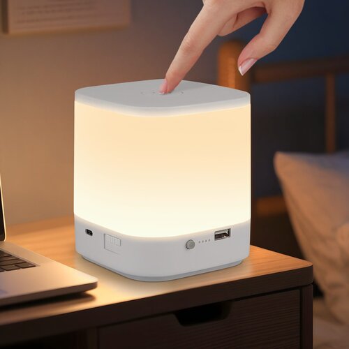Nettlife Lampe de table LED à batterie 1800 mAh, tactile, dimmable 3000-6500 K USB, avec 3 températures de couleur et fonction de minuterie, veilleuse, (22141573) Cene
