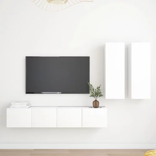  4-dijelni set TV ormarića bijeli od iverice