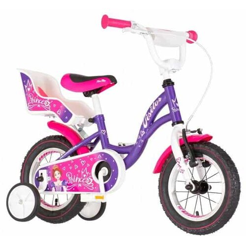  Bicikl Visitor 12" Princess V-Brake kontra 95-115cm- Ljubicasti Perla (1120099) Cene