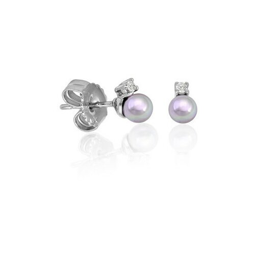 Ženske majorica cies nuage pearl biserne srebrne mindjuše sa cirkonom 4 mm ( 16287.06.2 000.010.1 ) Slike